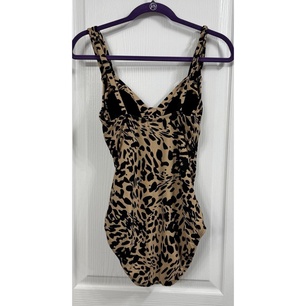 Jantzen Leopard Print One Pc. Swimsuit Women's 8 Ruched Tummy - Picture 2 of 4